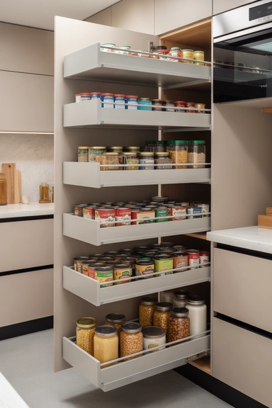 Install Pull-Out Cabinet Organizers for Deep Spaces