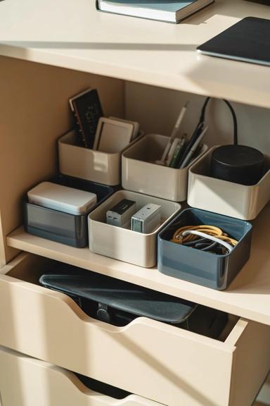 Desk Storage Bins for Small Accessories