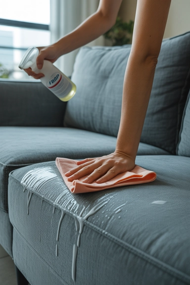 White Vinegar and Dish Soap for Fabric Furniture