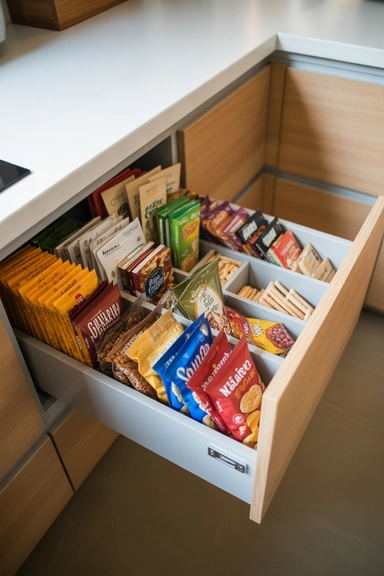 Dedicated Snack Drawer to Prevent Shelf Overflow