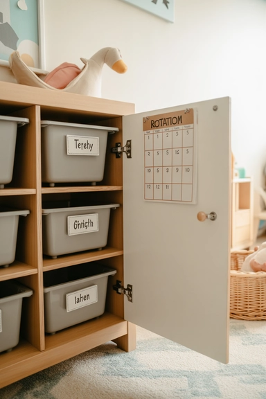 Wall Cabinet With Scheduled Rotation Calendar