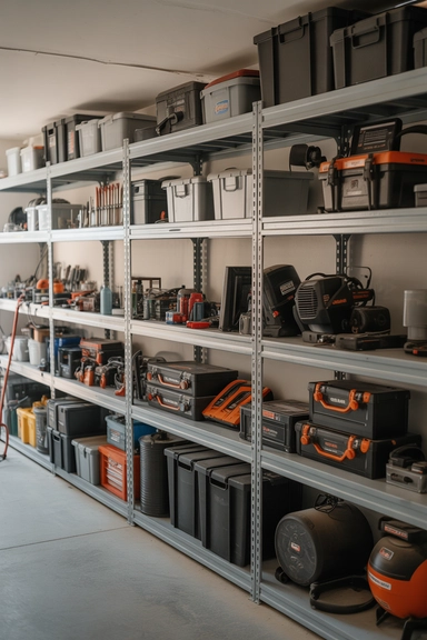 23 Tool Storage Ideas That Keep Your Workspace Organized 4 Heavy Duty Garage Shelving for Larger Tools