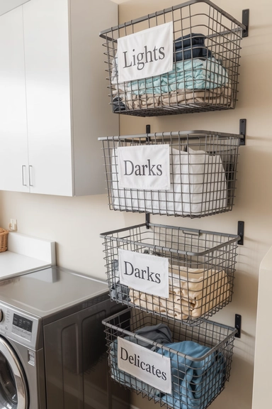 21 Smart Laundry Room Storage Ideas That Save Space 4 Wall Mounted Laundry Baskets