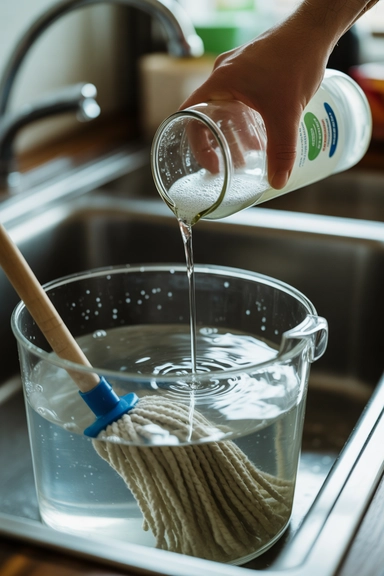 Dish Soap in the Mop Bucket Cuts Grease