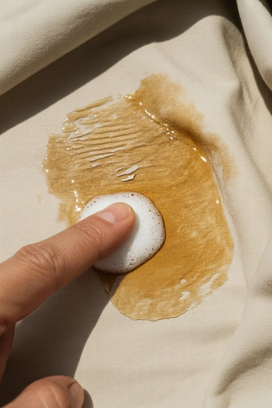 Dish Soap on Fresh Grease Stains