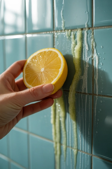 15 Limescale Cleaning Hacks to Remove Buildup Fast 4 Lemon Juice on Tiles and Grout Lines