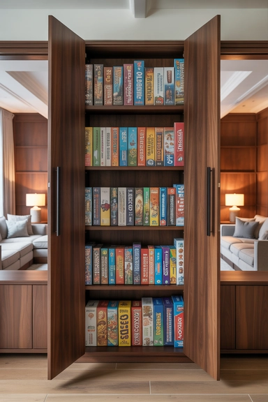 Board Game Storage Cabinets with Doors