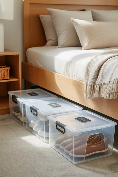 23 Smart Shoe Storage Ideas for Small Spaces 5 Under Bed Shoe Storage Containers