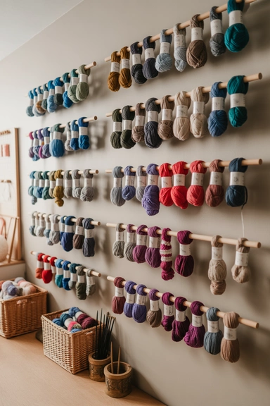 Wall Mounted Yarn Storage Racks