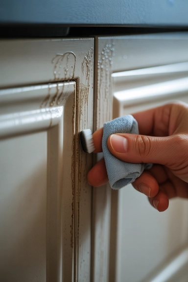 Cabinet Corners and Edges Where Grease Hides