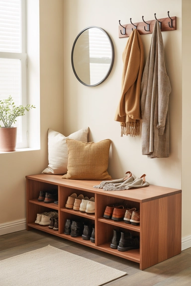 Entryway Bench With Pull-Out Drawers