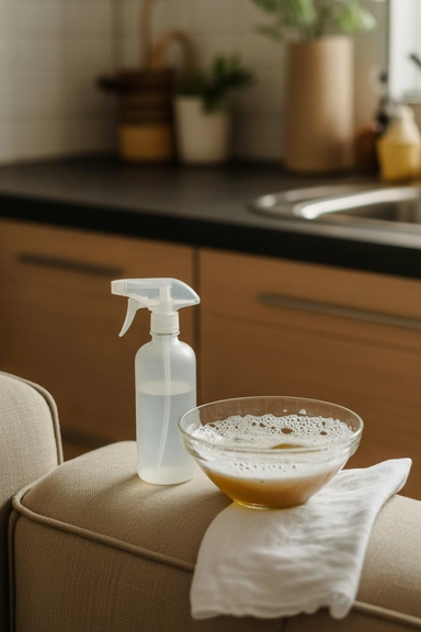 Dish Soap Solution for W Coded Fabric Couches