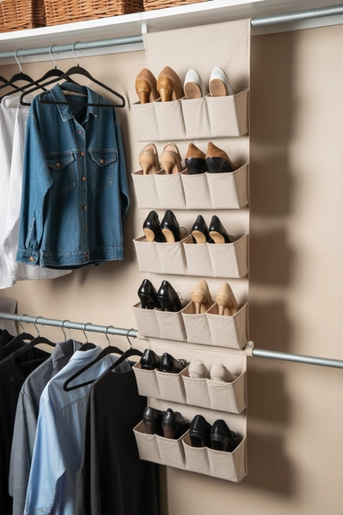 23 Smart Shoe Storage Ideas for Small Spaces 6 Hanging Closet Shoe Organizers