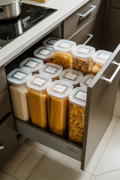 Dedicate a Deep Drawer to Dry Goods Storage