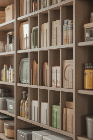22 Pantry Shelf Organization Ideas That Work 6 Vertical Dividers That Control Horizontal Spread