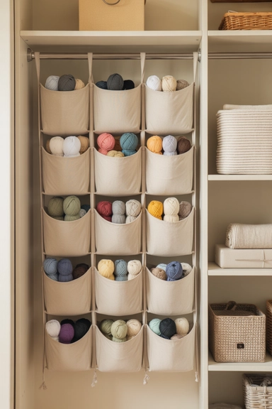 Hanging Closet Organizers for Yarn Storage