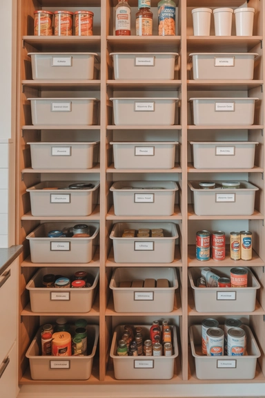 Kitchen Pantry Storage Bin Zones