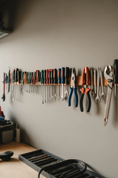 23 Tool Storage Ideas That Keep Your Workspace Organized 7 Magnetic Tool Strips for Quick Grab Storage