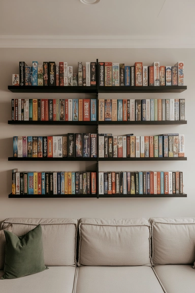 Wall Mounted Board Game Shelves