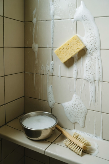 Easy Shower Tile Cleaning Hack Using Dish Soap