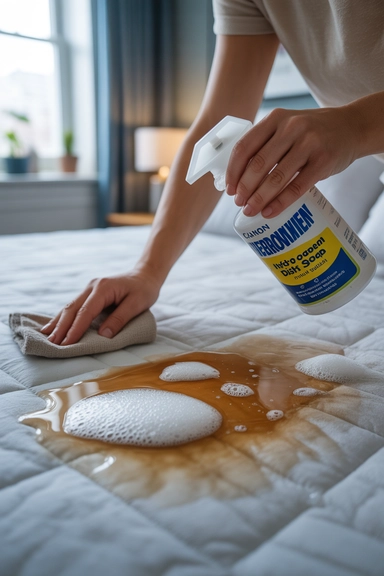 15 Mattress Cleaning Hacks to Deep Clean Your Bed 7 Dish Soap and Hydrogen Peroxide for Urine Stains