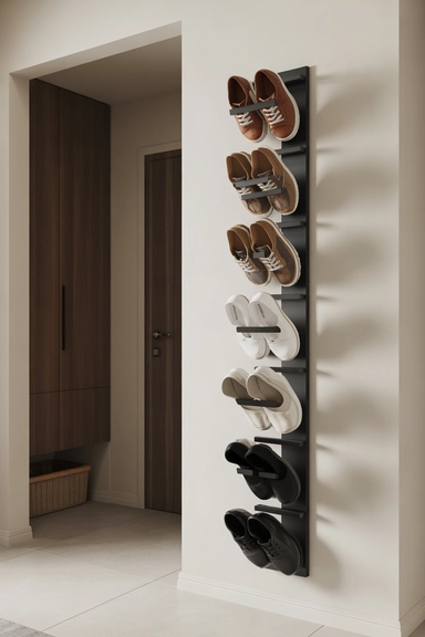 23 Smart Shoe Storage Ideas for Small Spaces 8 Wall Mounted Shoe Racks