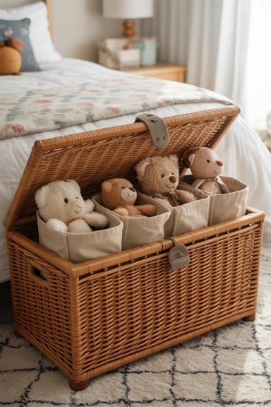 Decorative Wicker Trunk That Anchors the Room