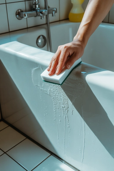 Magic Eraser Trick for Quick Bathtub Cleaning