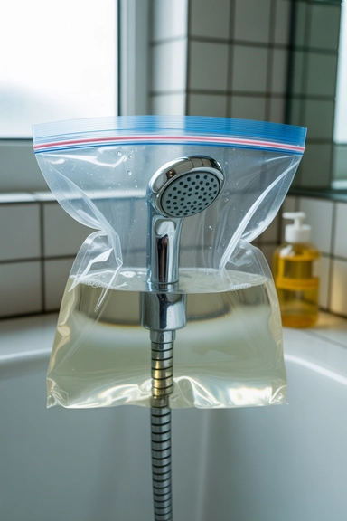Soak the Showerhead in Vinegar Overnight