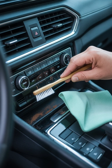 Use a Toothbrush to Clean Small Dashboard Crevices