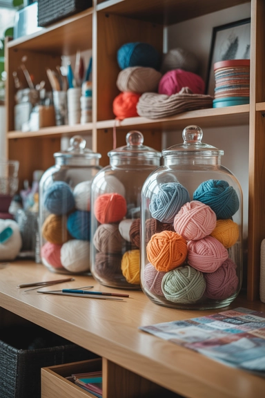 Yarn Storage Jars for Small Skeins