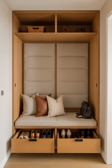 Built-In Bench Niche Flush with Wall Depth
