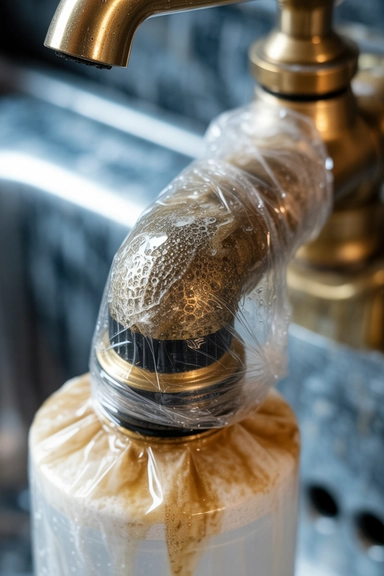 15 Limescale Cleaning Hacks to Remove Buildup Fast 9 Cling Film to Keep Vinegar in Contact Longer