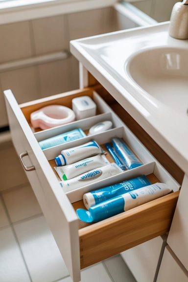 23 Bathroom Drawer Organization Ideas That Last 9 Dental Care Compartment With Clear Boundaries