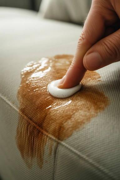 15 Living Room Cleaning Hacks for a Tidier Space 9 Dish Soap on Fabric Stains Before They Dry