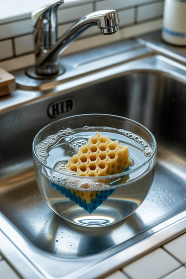 15 Hydrogen Peroxide Cleaning Hacks for Every Room 9 Kitchen Sponge Sanitization Extends Usable Life