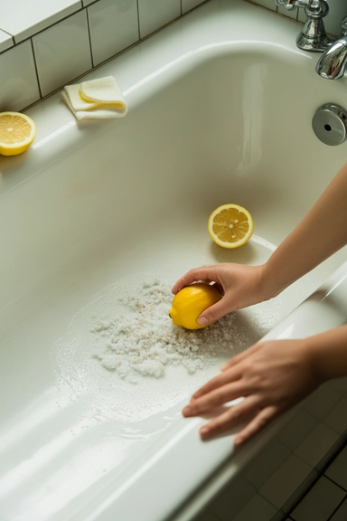 Salt and Lemon Scrub for Natural Cleaning