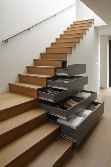  Staircase With Integrated Pull-Out Drawers