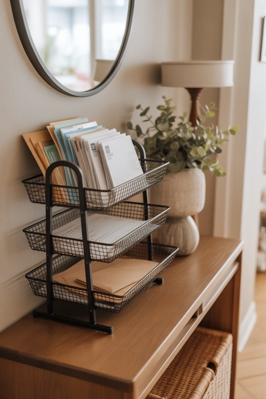  Tiered Tray System on a Styled Entry Table