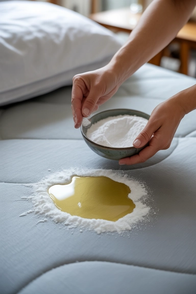 15 Mattress Cleaning Hacks to Deep Clean Your Bed 10 Cornstarch on Fresh Grease and Oil Stains