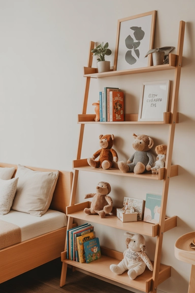 Ladder Shelf Styled With Plush “Moments”