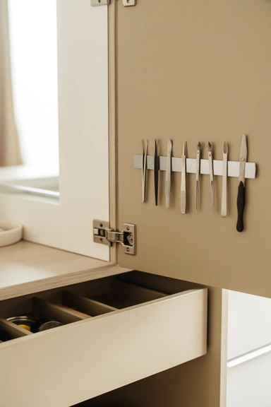 21 Vanity Organization Ideas for Small Spaces 10 Magnetic Strips Inside Cabinet Doors