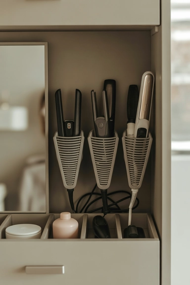23 Bathroom Drawer Organization Ideas That Last 10 Vertical Tool Holders for Hair and Grooming Gear
