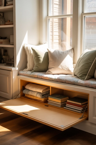 Window Seat With Deep Concealed Storage Base