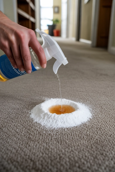 21 Carpet Stain Removal Hacks That Work Fast 12 Baking Soda and Vinegar Reaction for Old Carpet Stains