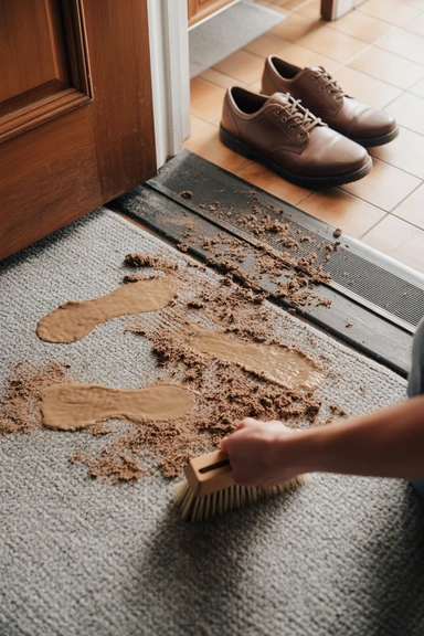 Cleaning Mud Tracks Without Smearing Them