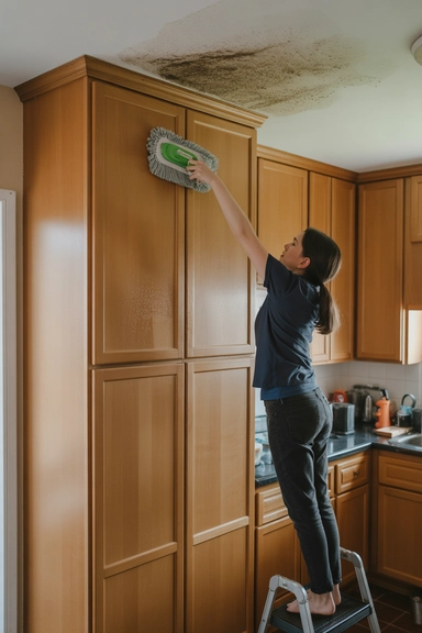 13 Kitchen Cabinet Cleaning Hacks That Remove Grease Fast (And Actually Work) 14 Don't Forget the Tops of Your Cabinets