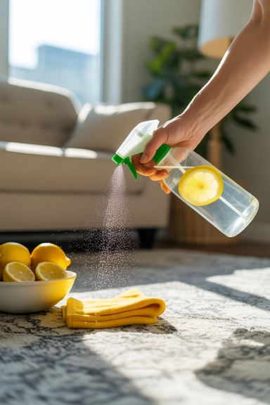 Freshening Carpets with a Simple Lemon Solution