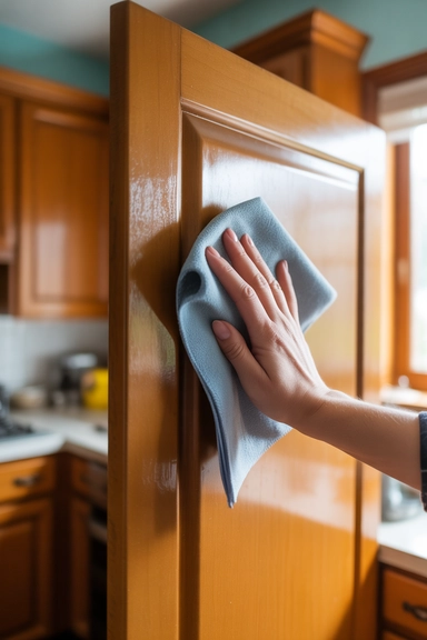 13 Kitchen Cabinet Cleaning Hacks That Remove Grease Fast (And Actually Work) 12 Polish With a Microfiber Cloth to Restore Shine