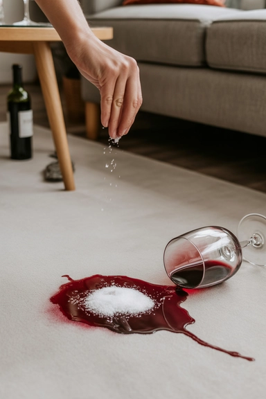 21 Carpet Stain Removal Hacks That Work Fast 9 Salt Method for Red Wine Spills